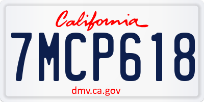 CA license plate 7MCP618