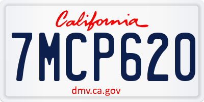 CA license plate 7MCP620