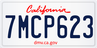 CA license plate 7MCP623