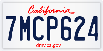 CA license plate 7MCP624