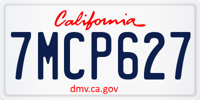 CA license plate 7MCP627