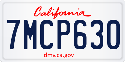 CA license plate 7MCP630