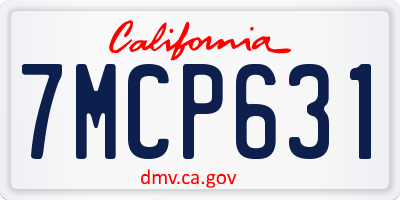 CA license plate 7MCP631