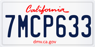 CA license plate 7MCP633
