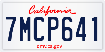 CA license plate 7MCP641