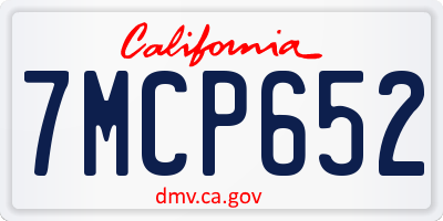 CA license plate 7MCP652