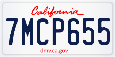 CA license plate 7MCP655