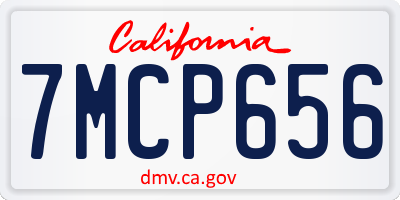 CA license plate 7MCP656