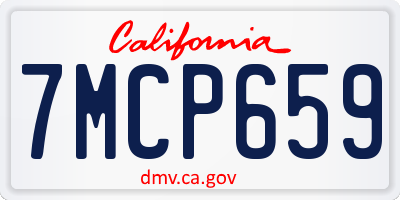 CA license plate 7MCP659
