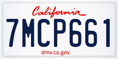 CA license plate 7MCP661