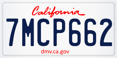 CA license plate 7MCP662