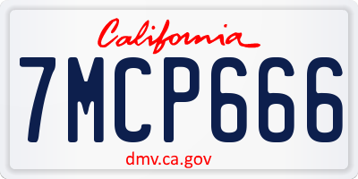 CA license plate 7MCP666