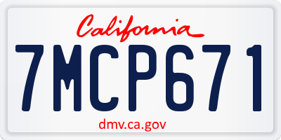CA license plate 7MCP671