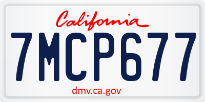 CA license plate 7MCP677