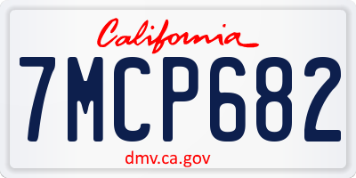 CA license plate 7MCP682
