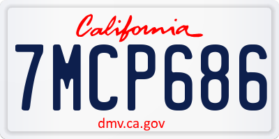 CA license plate 7MCP686