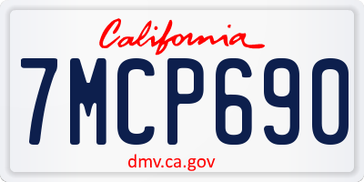CA license plate 7MCP690