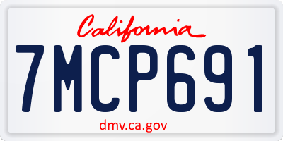 CA license plate 7MCP691