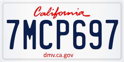 CA license plate 7MCP697