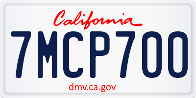 CA license plate 7MCP700