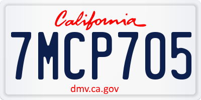 CA license plate 7MCP705