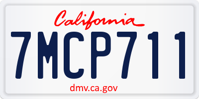 CA license plate 7MCP711