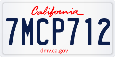 CA license plate 7MCP712