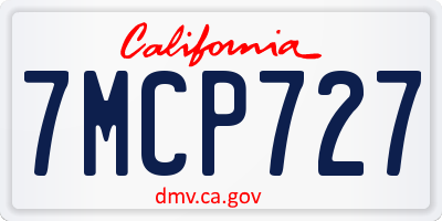 CA license plate 7MCP727