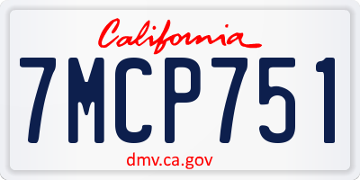 CA license plate 7MCP751