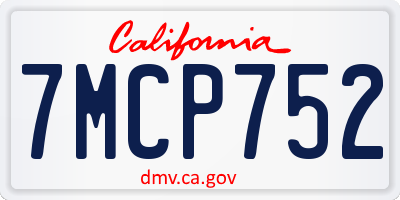 CA license plate 7MCP752