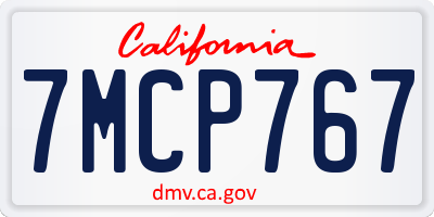 CA license plate 7MCP767