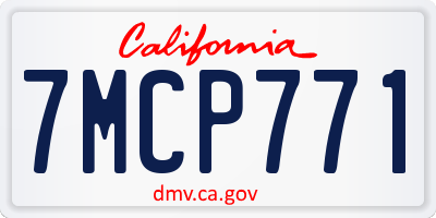 CA license plate 7MCP771