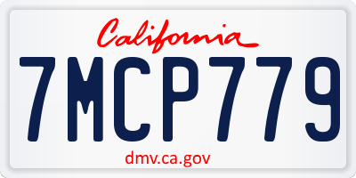 CA license plate 7MCP779