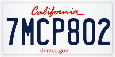 CA license plate 7MCP802