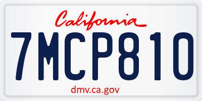 CA license plate 7MCP810