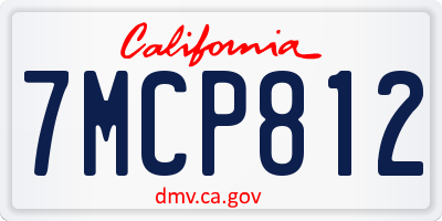 CA license plate 7MCP812