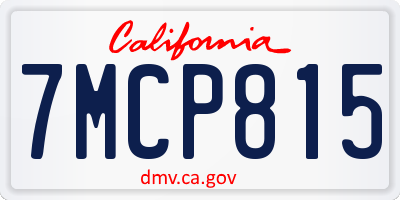 CA license plate 7MCP815