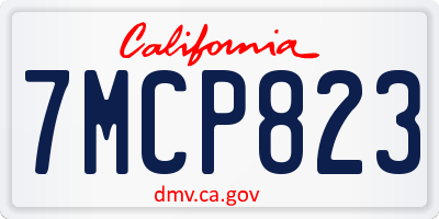 CA license plate 7MCP823