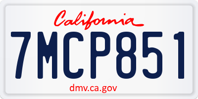 CA license plate 7MCP851