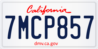 CA license plate 7MCP857