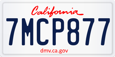 CA license plate 7MCP877