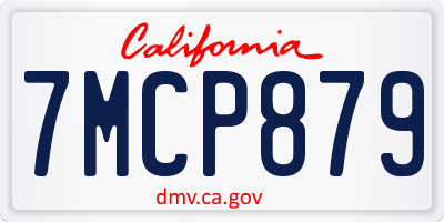 CA license plate 7MCP879