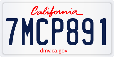 CA license plate 7MCP891
