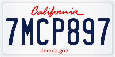 CA license plate 7MCP897