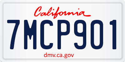 CA license plate 7MCP901