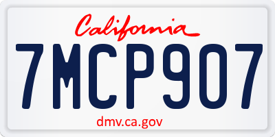 CA license plate 7MCP907