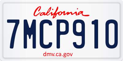 CA license plate 7MCP910