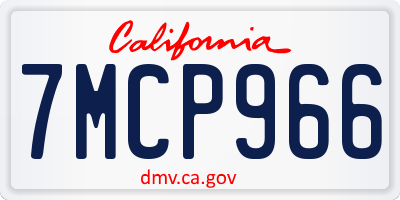 CA license plate 7MCP966