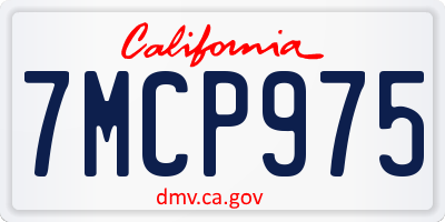 CA license plate 7MCP975