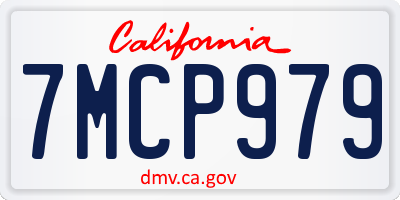 CA license plate 7MCP979